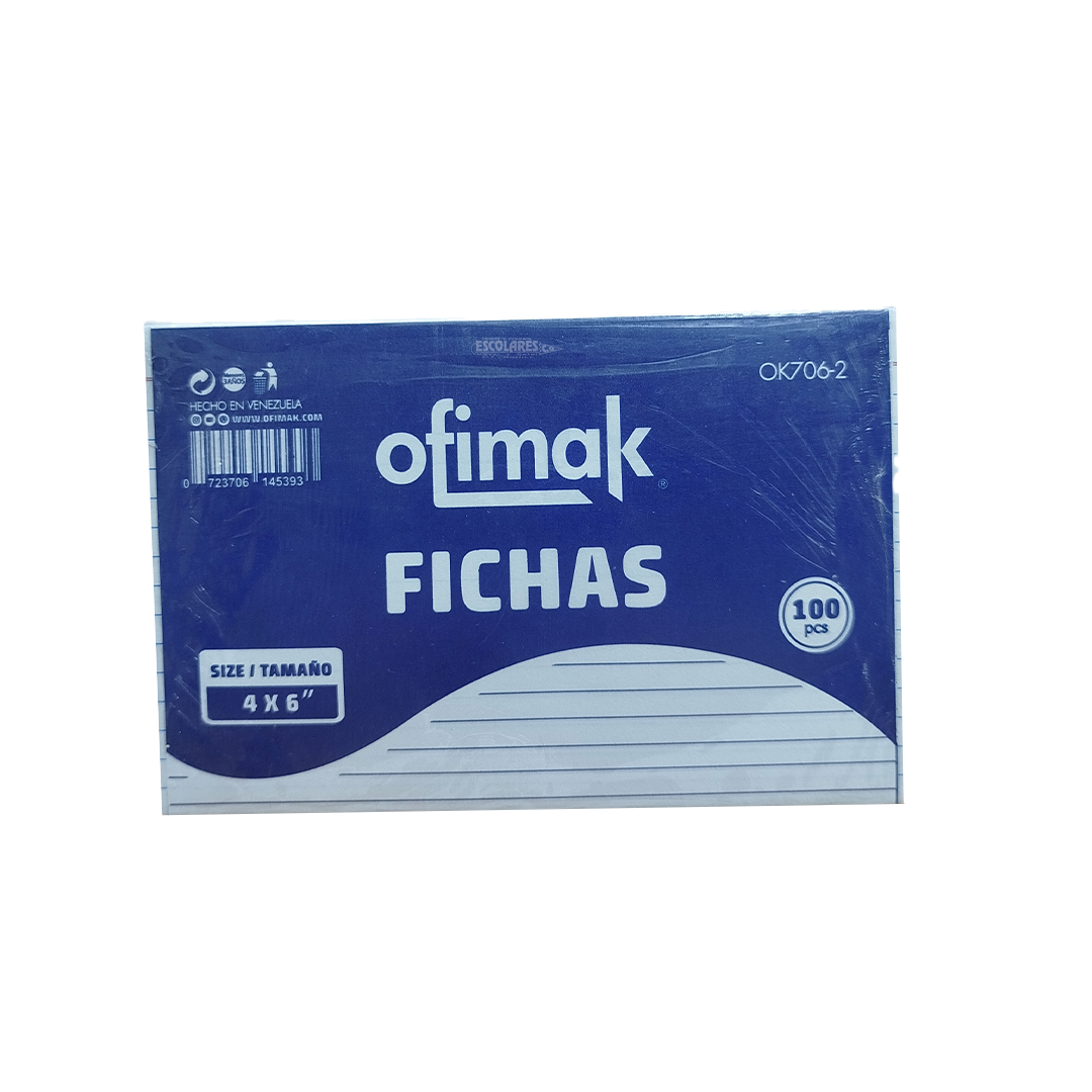 PAQUETE DE FICHAS 100 UND OFIMAK