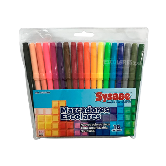 MARCADORES ESCOLARES LAVABLES DE 12 Y 18 UND