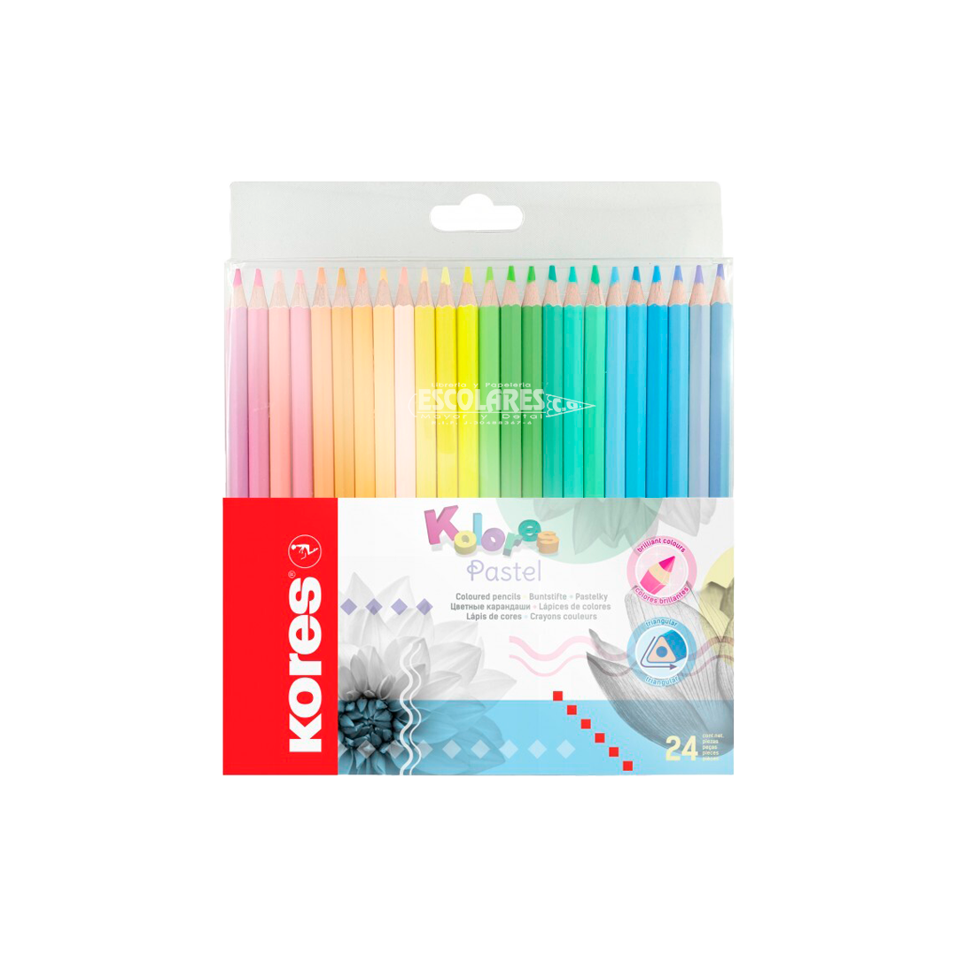 COLORES PASTEL DE 12 y 24 UND