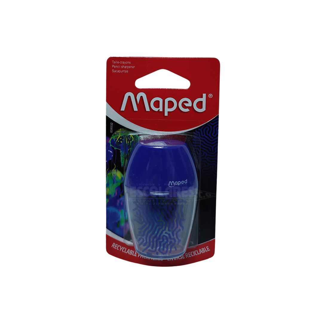 SACAPUNTA PLASTICO CON DEPOSITO BLISTER