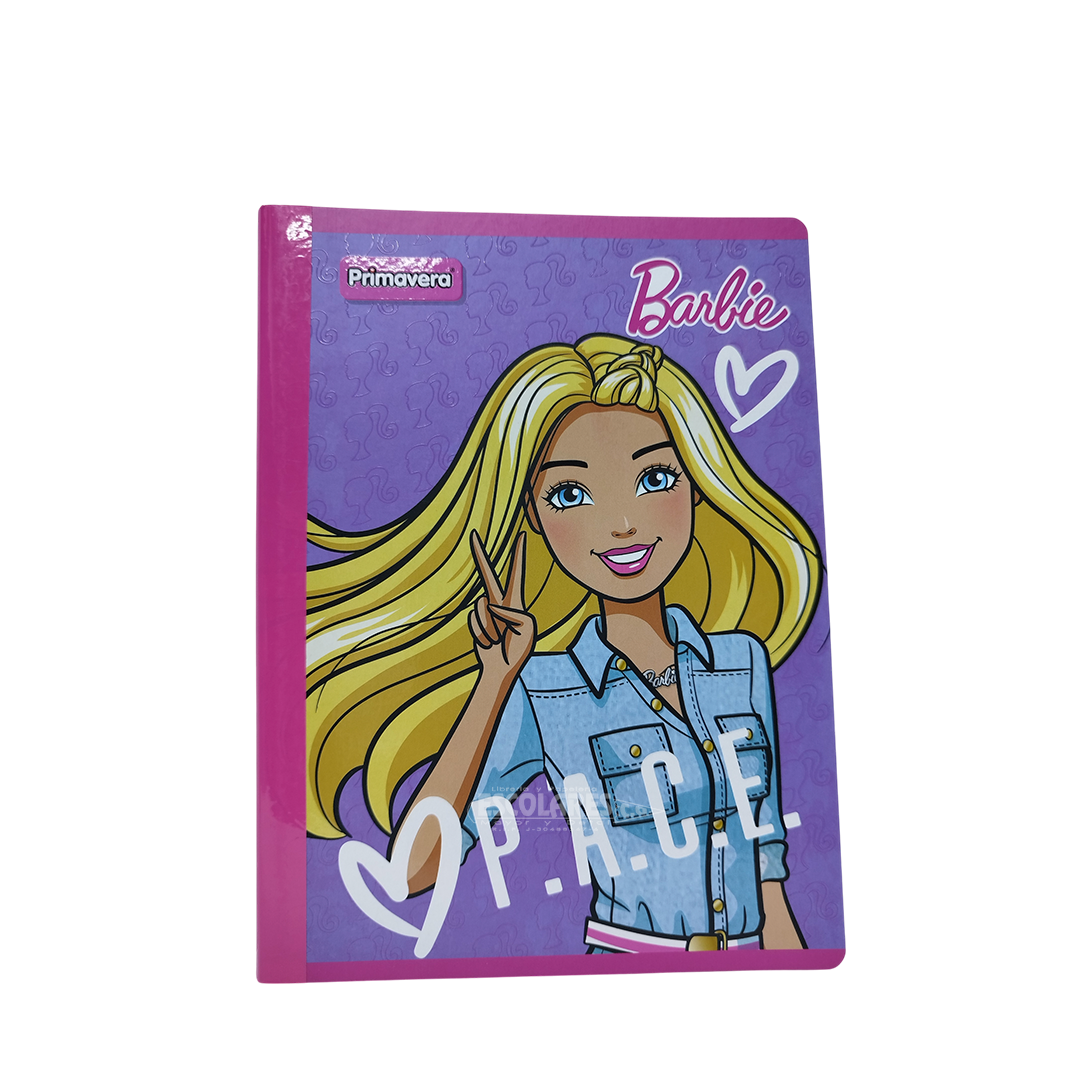 LIBRETA DOBLE LINEA EMPASTADA DE BARBIE PRIMAVERA