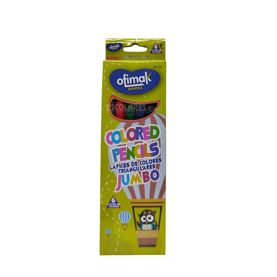 COLORES DE MADERA OFIMAK JUMBO DE 6 UND