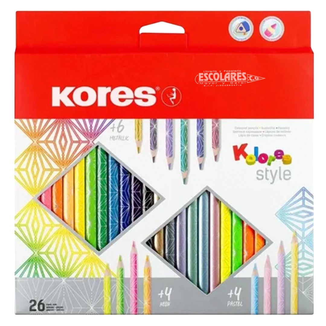 CAJA DE COLORES STYLE DE 15 Y 26 UND KORE