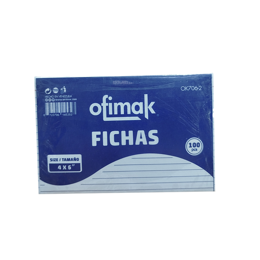 PAQUETE DE FICHAS 100 UND OFIMAK