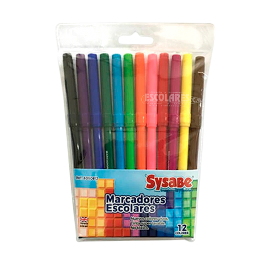 MARCADORES ESCOLARES LAVABLES DE 12 Y 18 UND