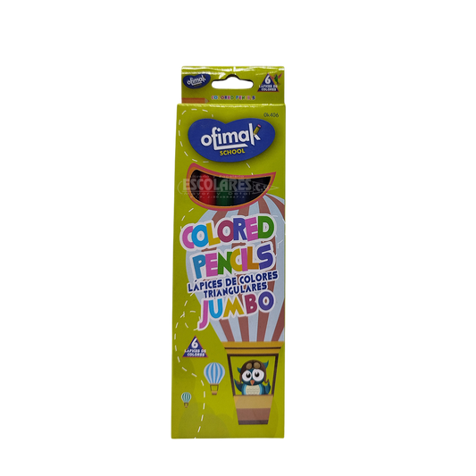 COLORES DE MADERA OFIMAK JUMBO DE 6 UND
