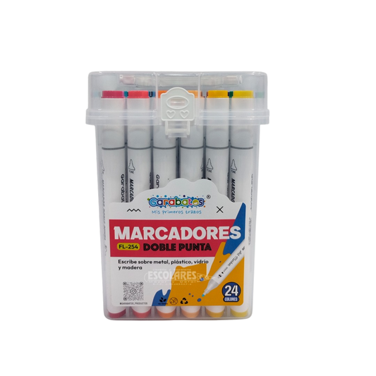 MARCADORES GARABATOS DOBLE PUNTA