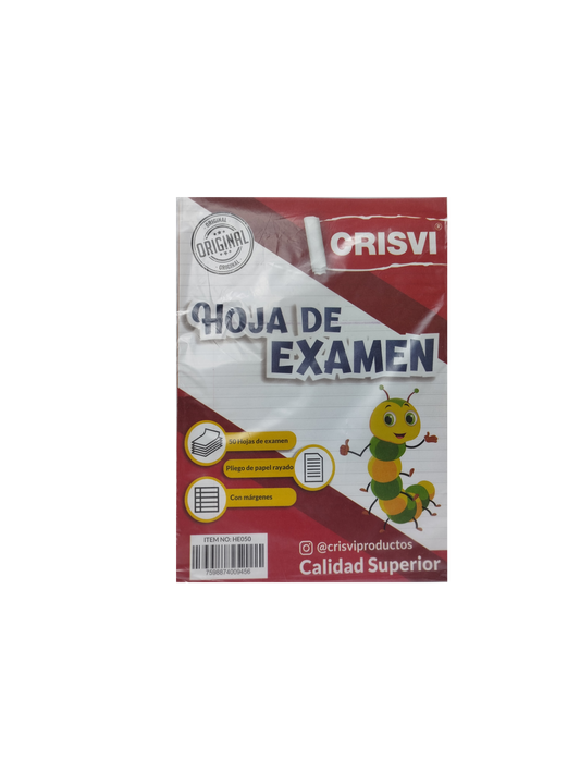 RESMA DE HOJAS DE EXAMEN